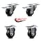 Service Caster 3 Inch Soft Rubber Swivel Top Plate Caster Lock Brakes 2 Rigid SCC, 2PK SCC-TTL20S314-SRS-2-R-2 - alternate 3
